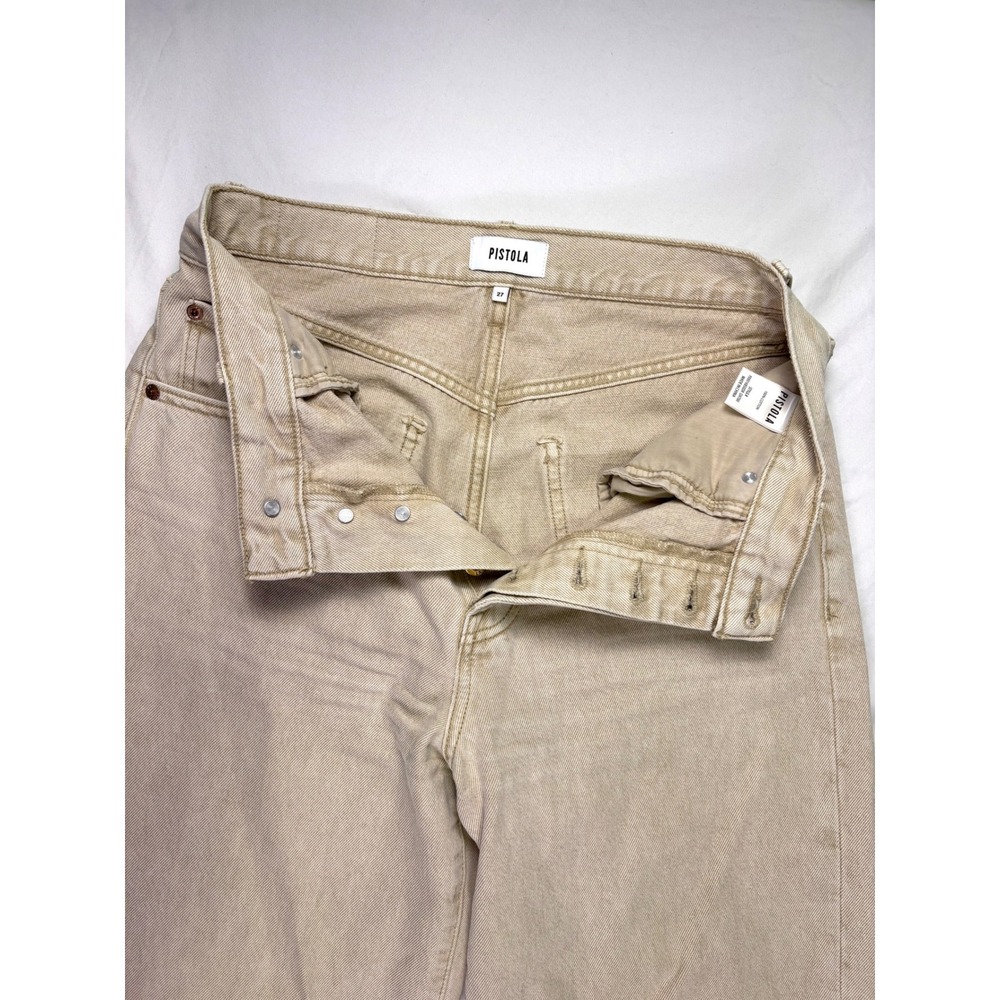 Pistola Ryder High Rise Cuffed Jeans 27 Oat Wide Leg Coastal Euro Neutral Modern - Picture 3 of 8